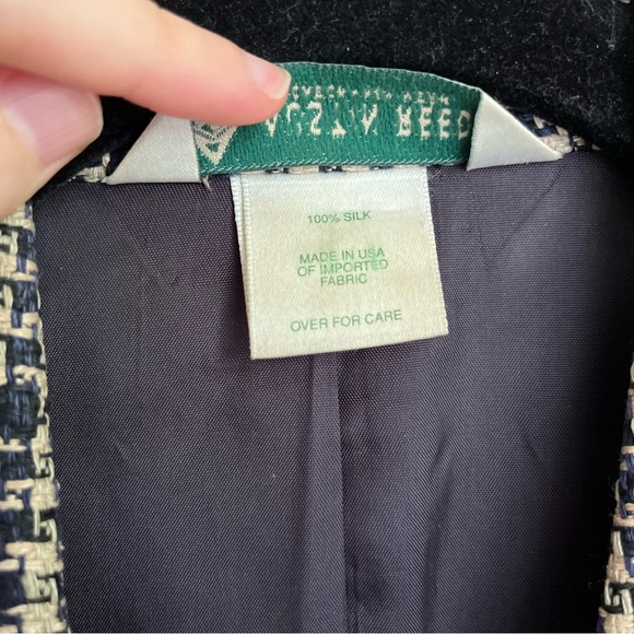 vintage austin reed 100% silk tweed double breasted blazer jacket - Picture 11 of 12